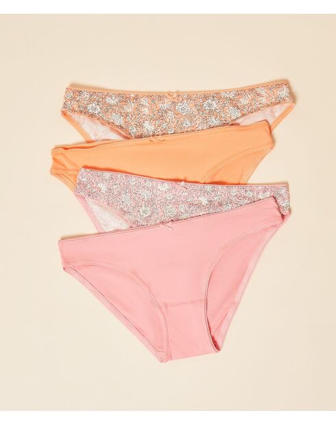 Set de 4 braguitas Silal de color rosa caramelo