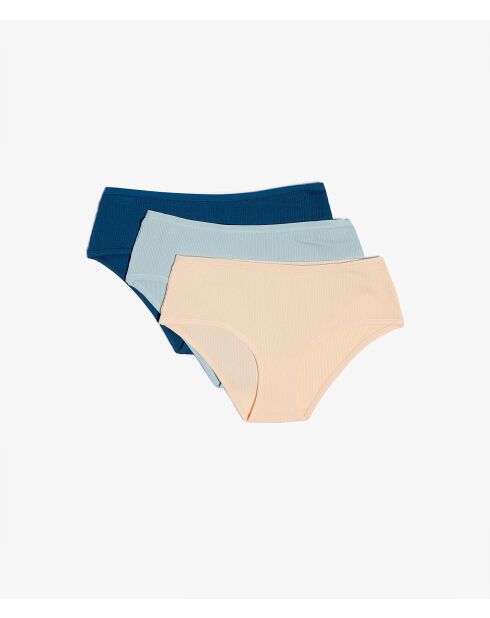 Lot de 3 shorties John bleu canard