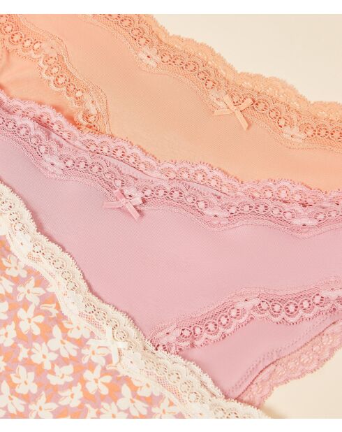 Set de 3 braguitas Lanam color melocotón