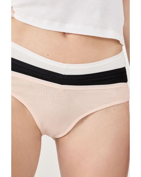 Set di 3 John tangas multicolori