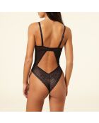 Panama Sexy schwarzer einteiliger Body mit Bügel