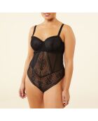 Panama Sexy schwarzer einteiliger Body mit Bügel