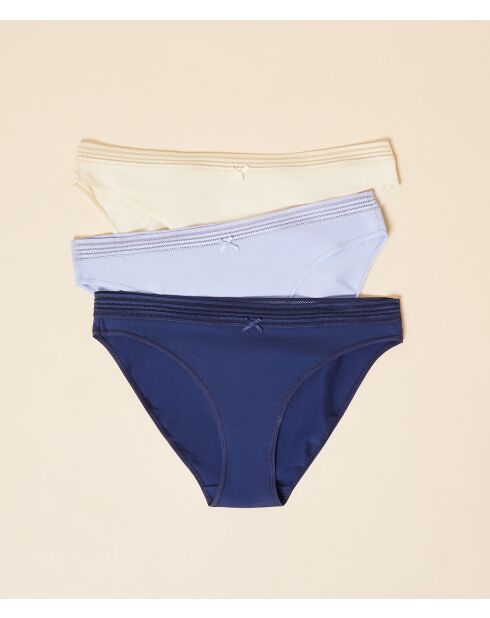 Set van 3 marine Jack Lace slips