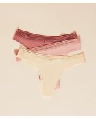 Confezione da 3 tangas Jacky rosa