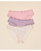Set de 3 braguitas Lolane cassis