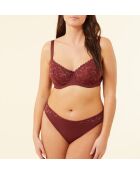 Tabby Beugelbeha in grote maten bordeaux granaat