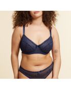 Panama-marineblauwe bh met beugel