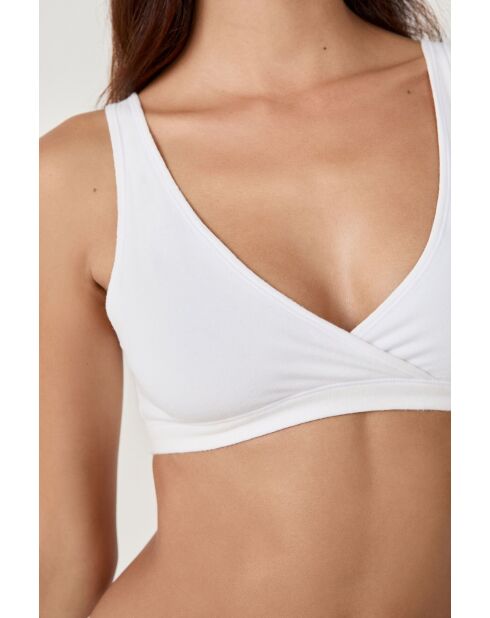 Sujetador blanco sin aros Cotton 360