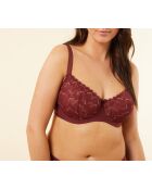 Tabby Beugelbeha in grote maten bordeaux granaat