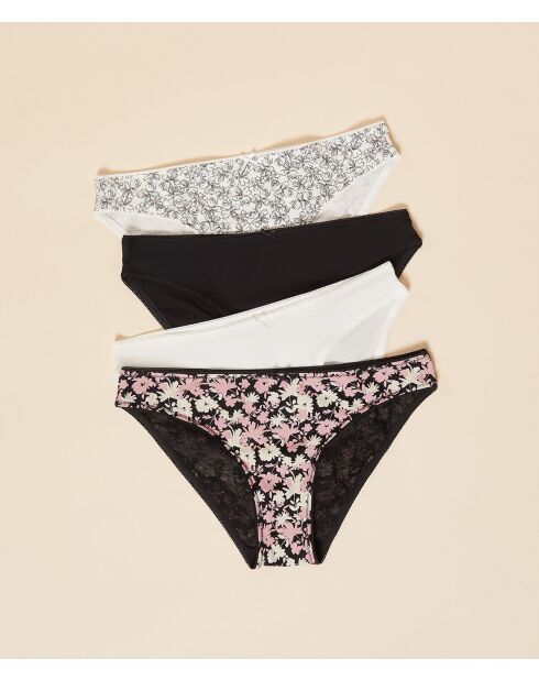 Set de 4 braguitas Sevgi negras