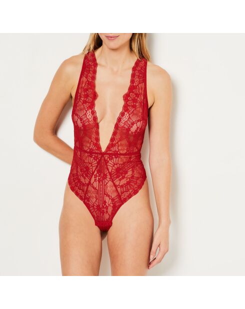 Body rojo de una sola pieza sin aros La Chamade