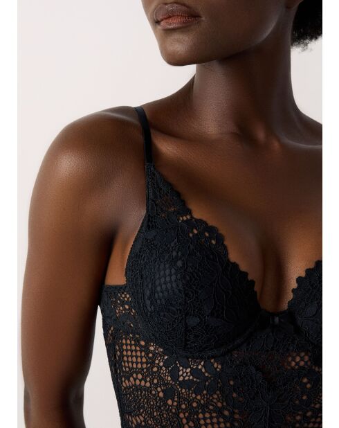 Success schwarzer, einteiliger Bügelbody