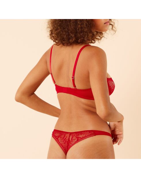 Sujetador rojo granada con aros