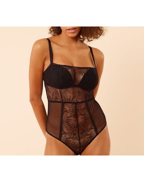 Body negro Grenade de una sola pieza con aros