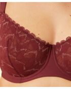 Tabby Beugelbeha in grote maten bordeaux granaat