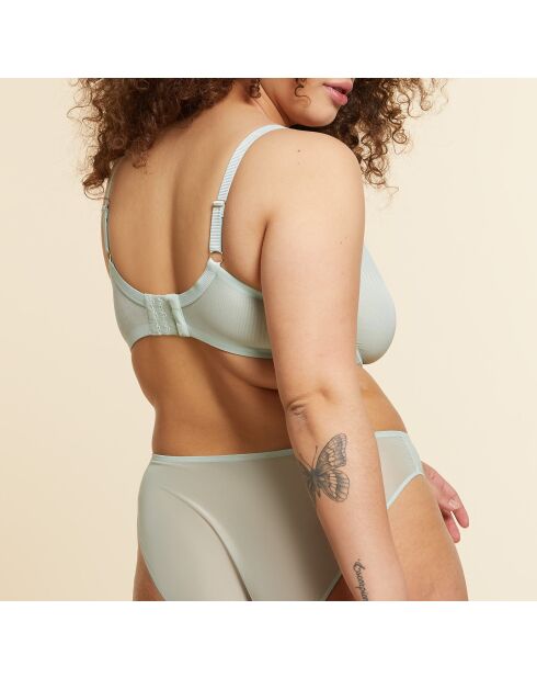 Nilgrüner, glänzender Bügel-BH