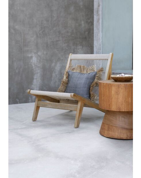 Bonita Kissenbezug aus Baumwolle, Naturschwarz, 60 x 60 x 2 cm