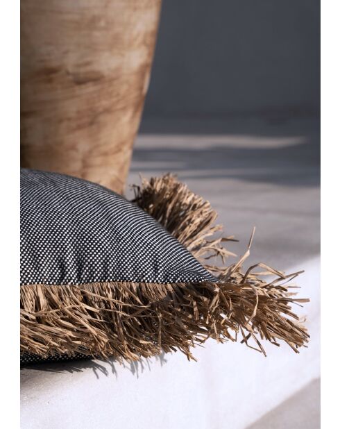 Bonita Kissenbezug aus Baumwolle, Naturschwarz, 60 x 60 x 2 cm