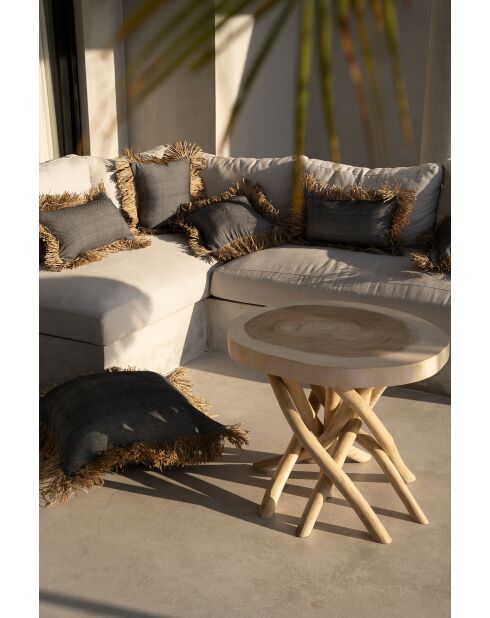 Bonita Kissenbezug aus Baumwolle, Naturschwarz, 60 x 60 x 2 cm