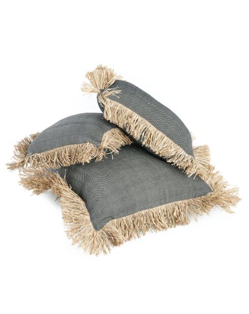 Bonita Kissenbezug aus Baumwolle, Naturschwarz, 60 x 60 x 2 cm