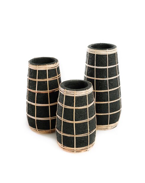 Le Vase Cutie Noir Naturel M - 14x14x26 cm