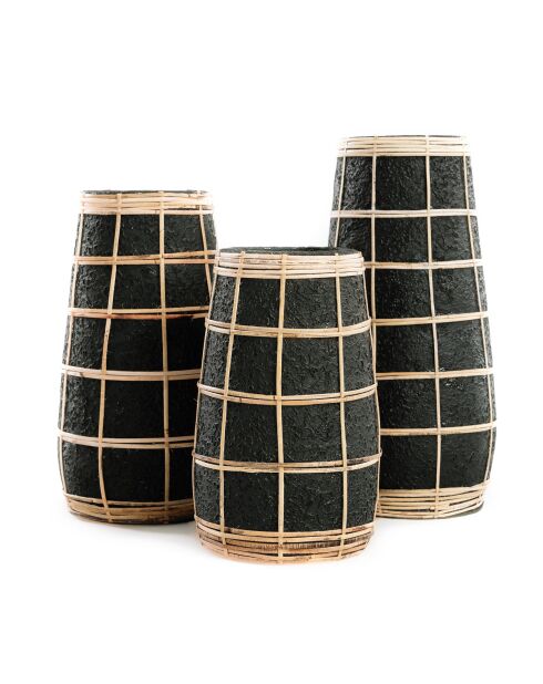 Le Vase Cutie Noir Naturel S - 14x14x22 cm