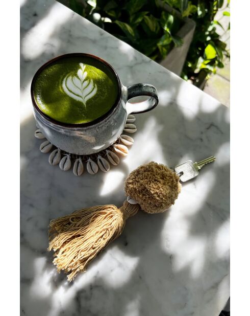 Le Porte-clés Pompom Mocca - 4x4x15 cm