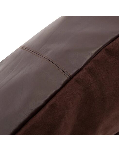 La Housse De Coussin Cuir Quatre Panneaux - Chocolat - 60x60x1 cm