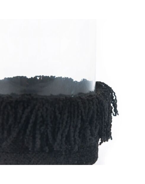 The Oh My Gee Kerzenhalter aus schwarzem Samt, Größe M, 8 x 8 x 11 cm