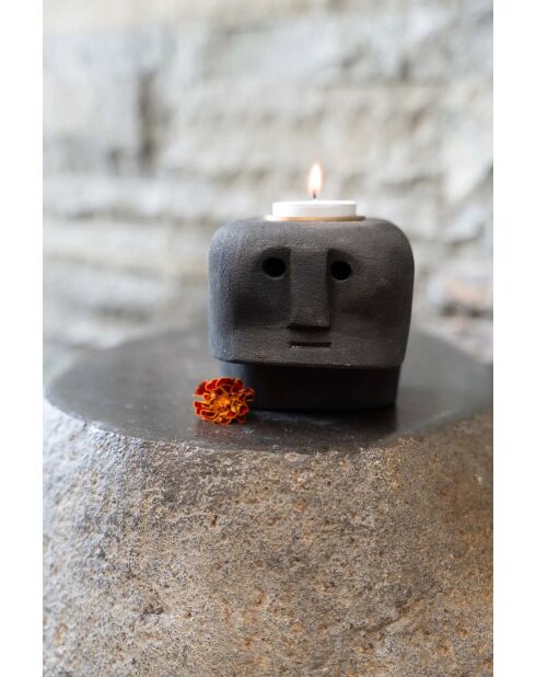 The Sumba Stone #27 Kerzenhalter, 10 x 10 x 9 cm