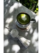 Le Porte-Clés Pompom - Blanc - 4x4x15 cm