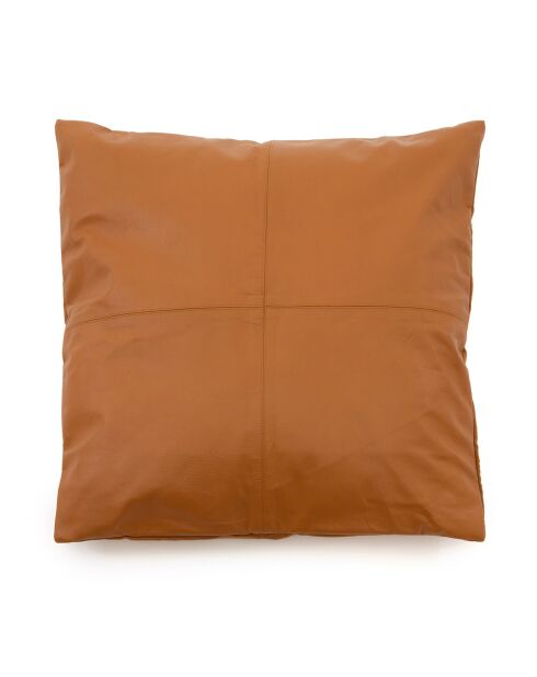 La Housse De Coussin En Cuir À Quatre Panneaux - Chameau - 60x60x1 cm