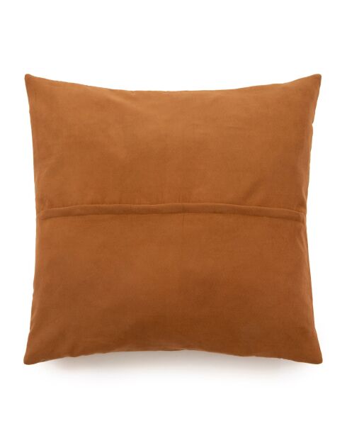 La Housse De Coussin En Cuir À Quatre Panneaux - Chameau - 60x60x1 cm
