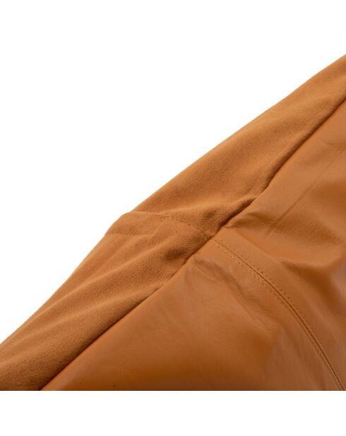 La Housse De Coussin En Cuir À Quatre Panneaux - Chameau - 60x60x1 cm