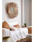 La Housse De Coussin En Cuir À Quatre Panneaux - Chameau - 60x60x1 cm