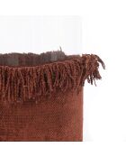 The Oh My Gee Kerzenhalter aus Veloursleder, L, 10 x 10 x 13 cm, Bordeauxrot