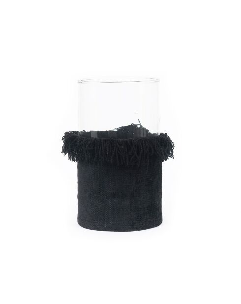 The Oh My Gee XXL-Kerzenhalter aus schwarzem Samt, 15 x 15 x 25 cm