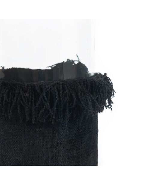 The Oh My Gee XXL-Kerzenhalter aus schwarzem Samt, 15 x 15 x 25 cm