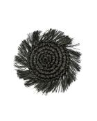 Le Sous-Verre Fringe Raffia - Noir - 16x16x1 cm