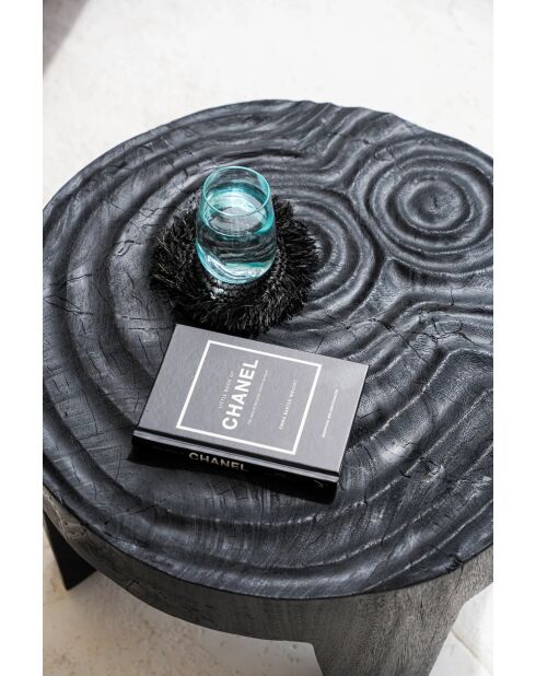 Le Sous-Verre Fringe Raffia - Noir - 16x16x1 cm