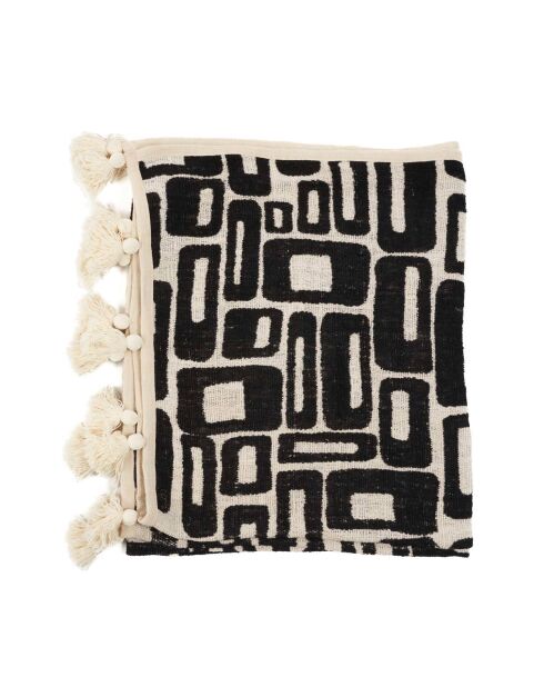 Le Jeté de Lit Aztec - Naturel Noir - 240x128x1 cm