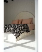 The Aztec bedsprei - natuurlijk zwart - 240x128x1 cm