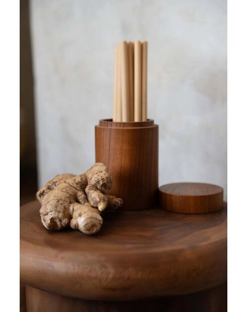 Strohhalme aus Bambus, 20 x 1 x 1 cm, 10 Stück, mit Pinsel