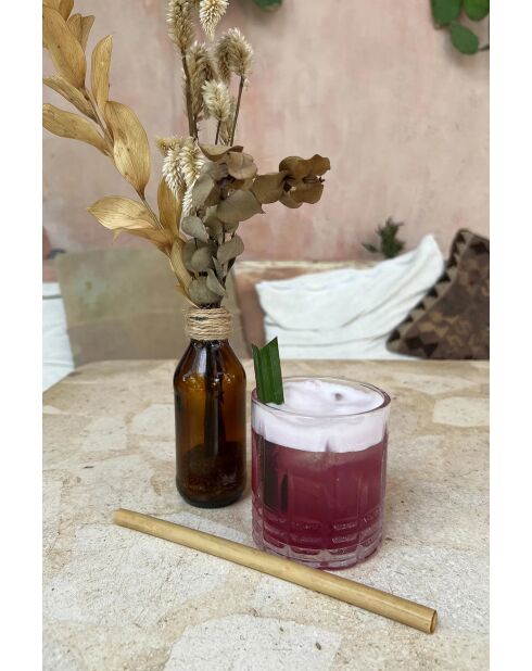 Strohhalme aus Bambus, 20 x 1 x 1 cm, 10 Stück, mit Pinsel