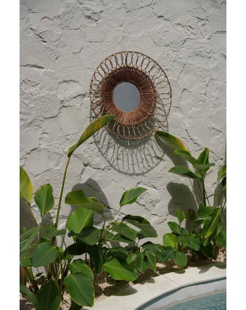 Le Miroir Montezuma - Naturel - 80x5x80 cm