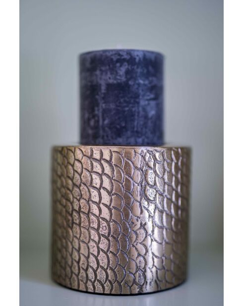 Portavelas Croco Brass M - 12x12x10 cm