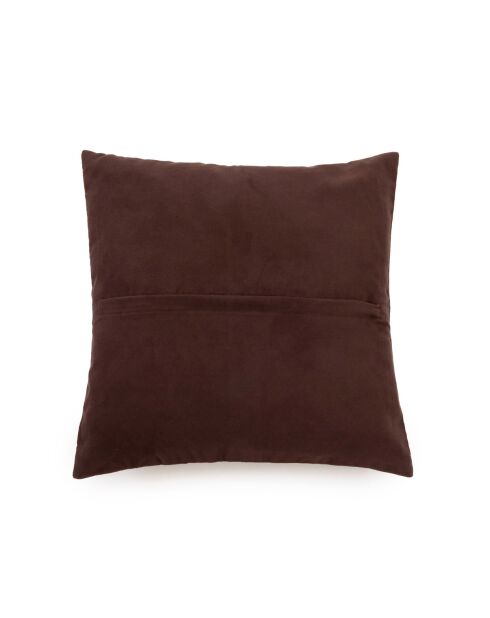 La Housse de Coussin Four Leather Panel - Chocolat - 40x40x1 cm
