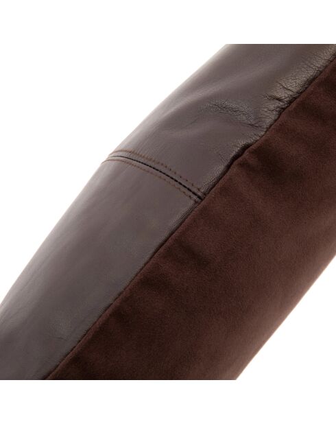 La Housse de Coussin Four Leather Panel - Chocolat - 40x40x1 cm