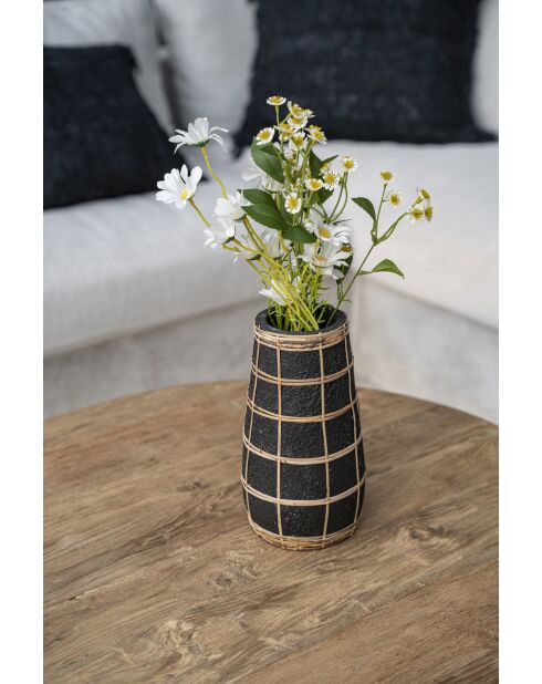 Le Vase Cutie Noir Naturel L - 14x14x31 cm