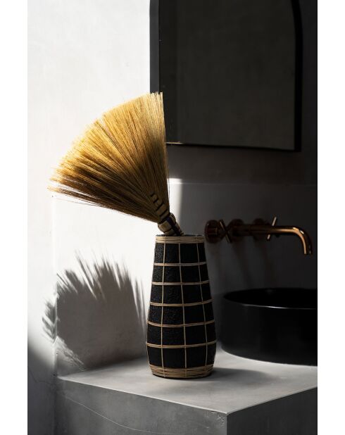 Le Vase Cutie Noir Naturel L - 14x14x31 cm